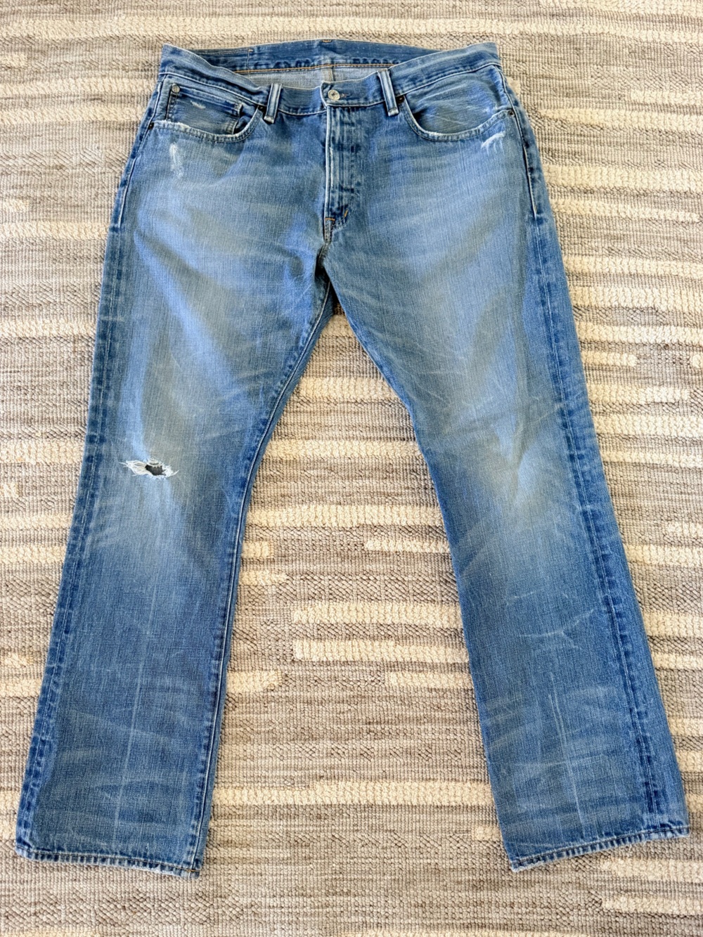 Denim & Supply Ralph Lauren Men's Bootcut Jeans Blue Wash Distressed Size 36x32
